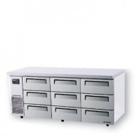 Skipio | 9 Draw Fridge With Under Counter Side Prep Table